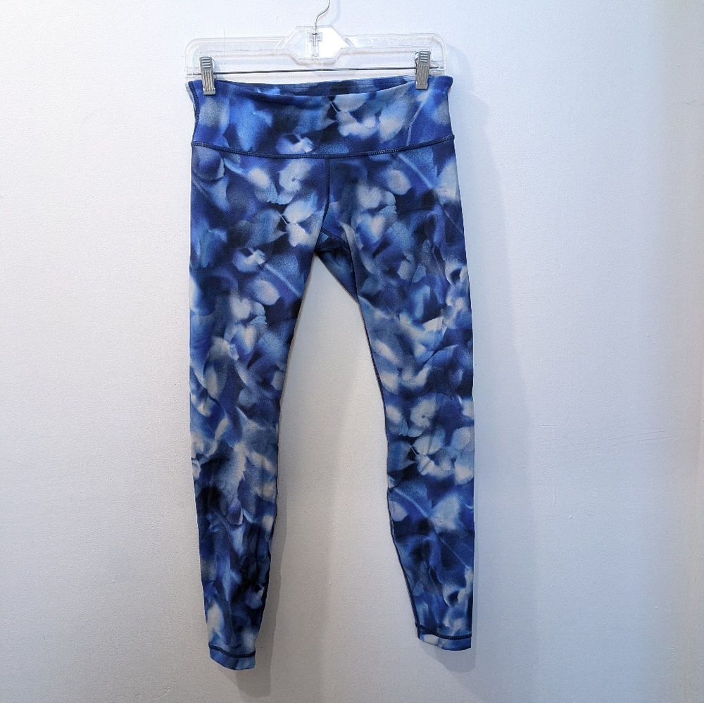 Lululemon Wunder Under Leggings Full On Luxtreme Blue White Womens 8
